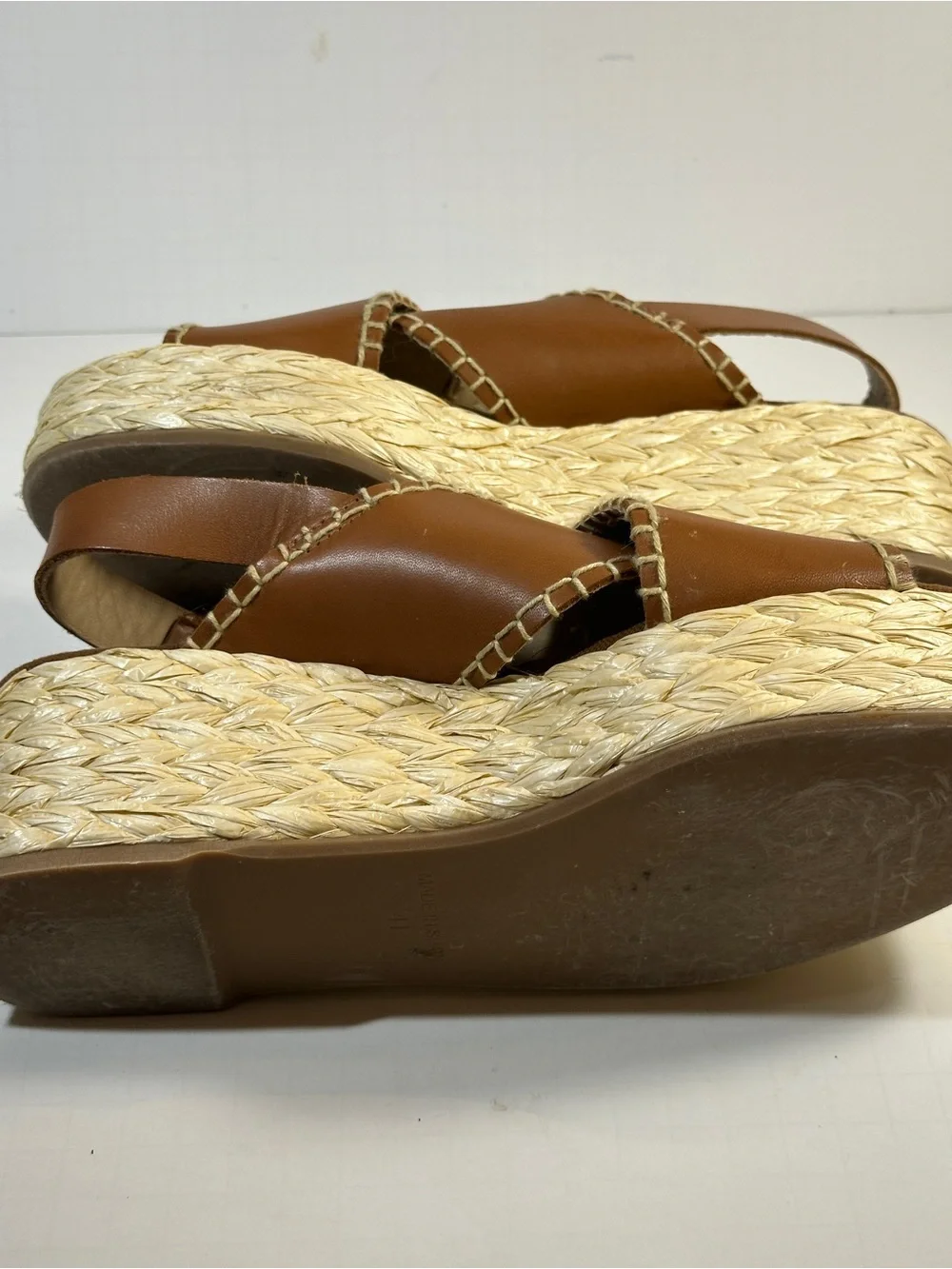 Boden Made in Spain Leather Espadrille Wedges US 10 EU41